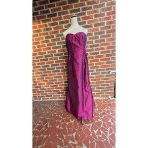 Marisa Baratelli Thai Silk Deep Fuchsia Sleeveless Formal Evening Gown--Sz 10